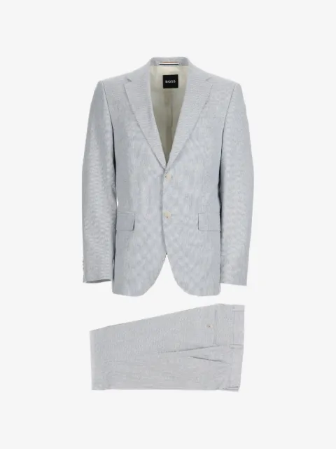 BOSS two-piece regular-fit suit in stretch bouclé