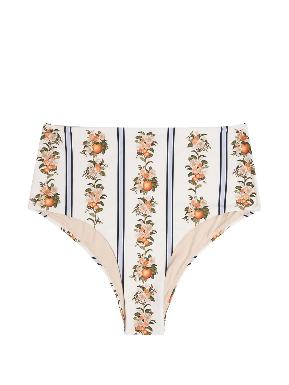 Agua By Agua Bendita floral-print striped bikini bottom - Bianco