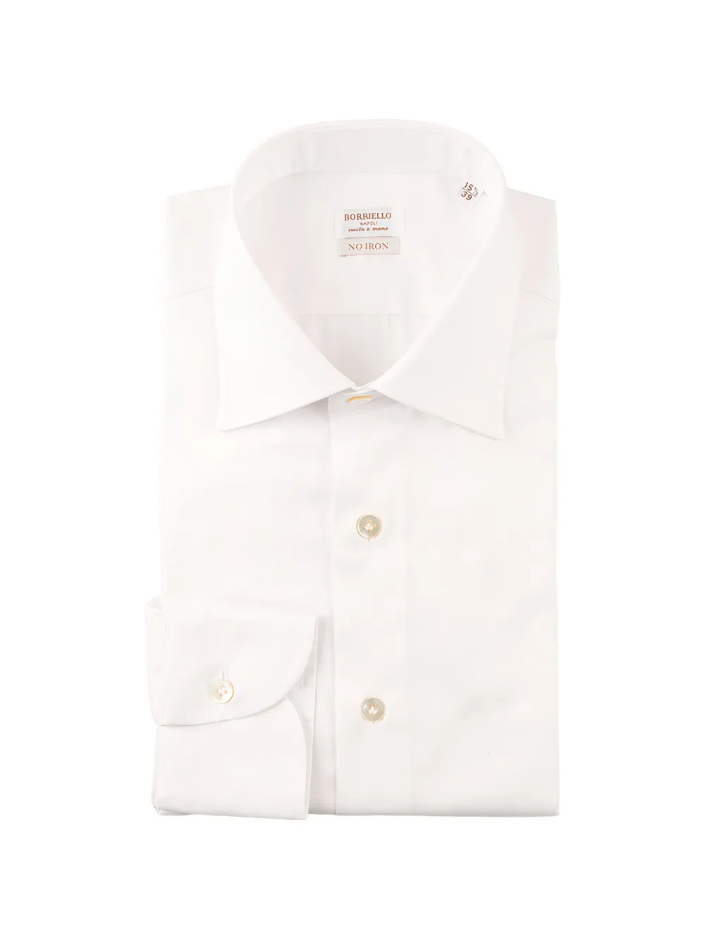 BORRIELLO NAPOLI spread-collar long-sleeve shirt - Bianco