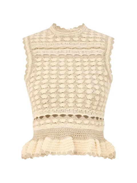 ZIMMERMANN Wanderlust crochet ruffled tank top