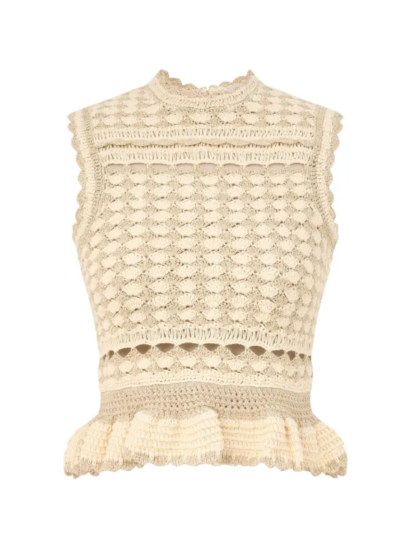 Zimmermann Wanderlust Crochet Tank in Neutrals