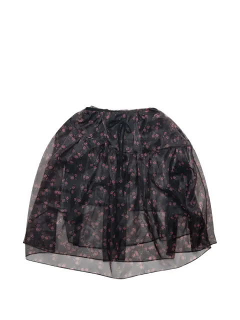 Simone Rocha floral-print tiered mini skirt
