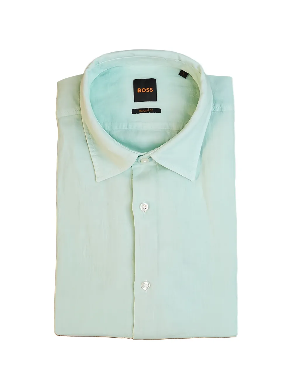 BOSS long-sleeve linen shirt - Grün