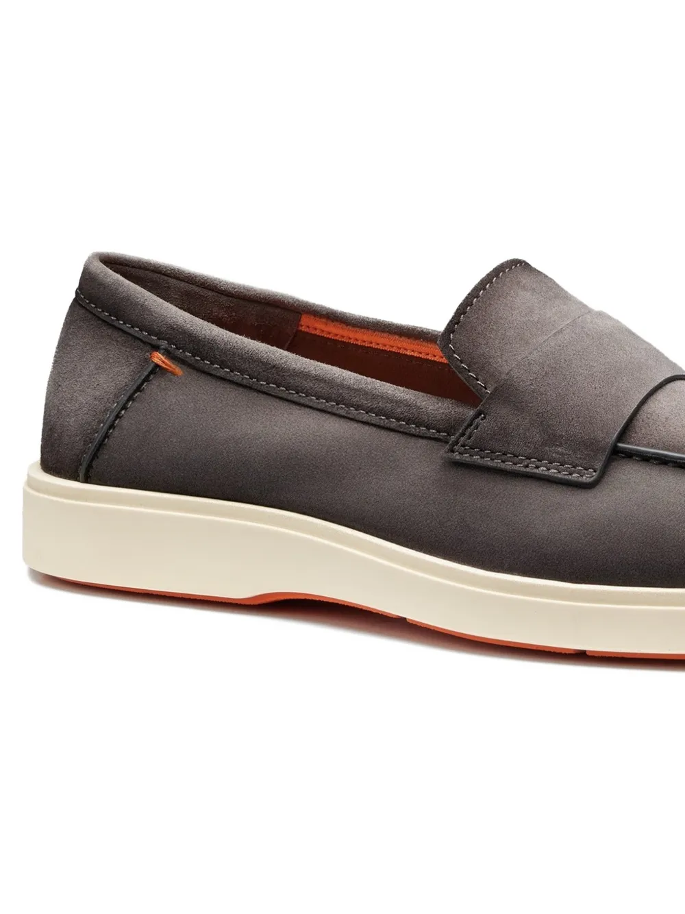 Santoni suede penny loafers Grijs