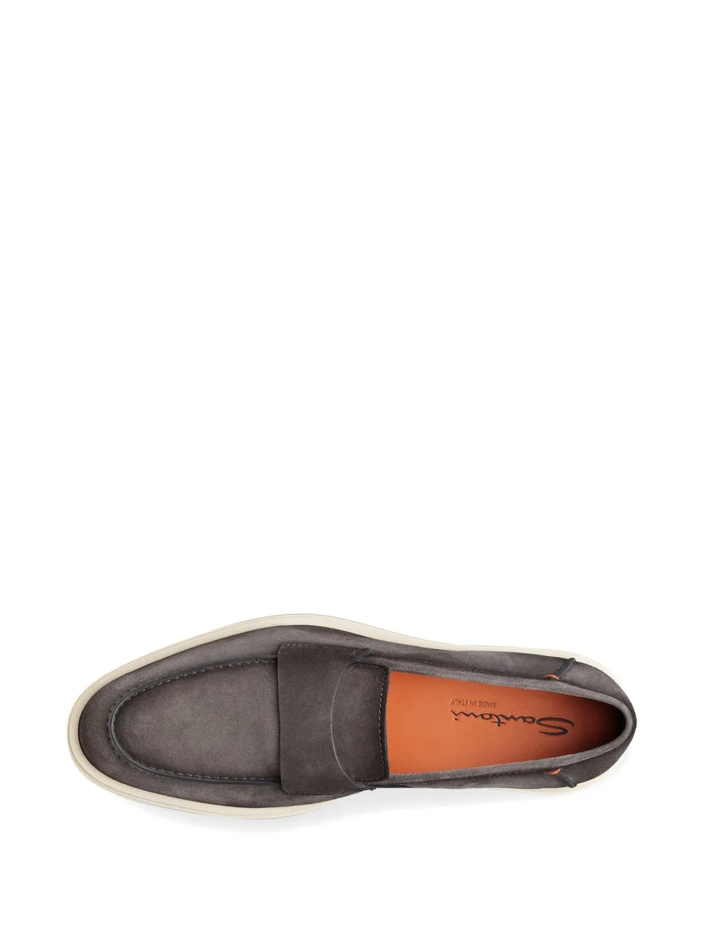 Santoni suede penny loafers Grijs