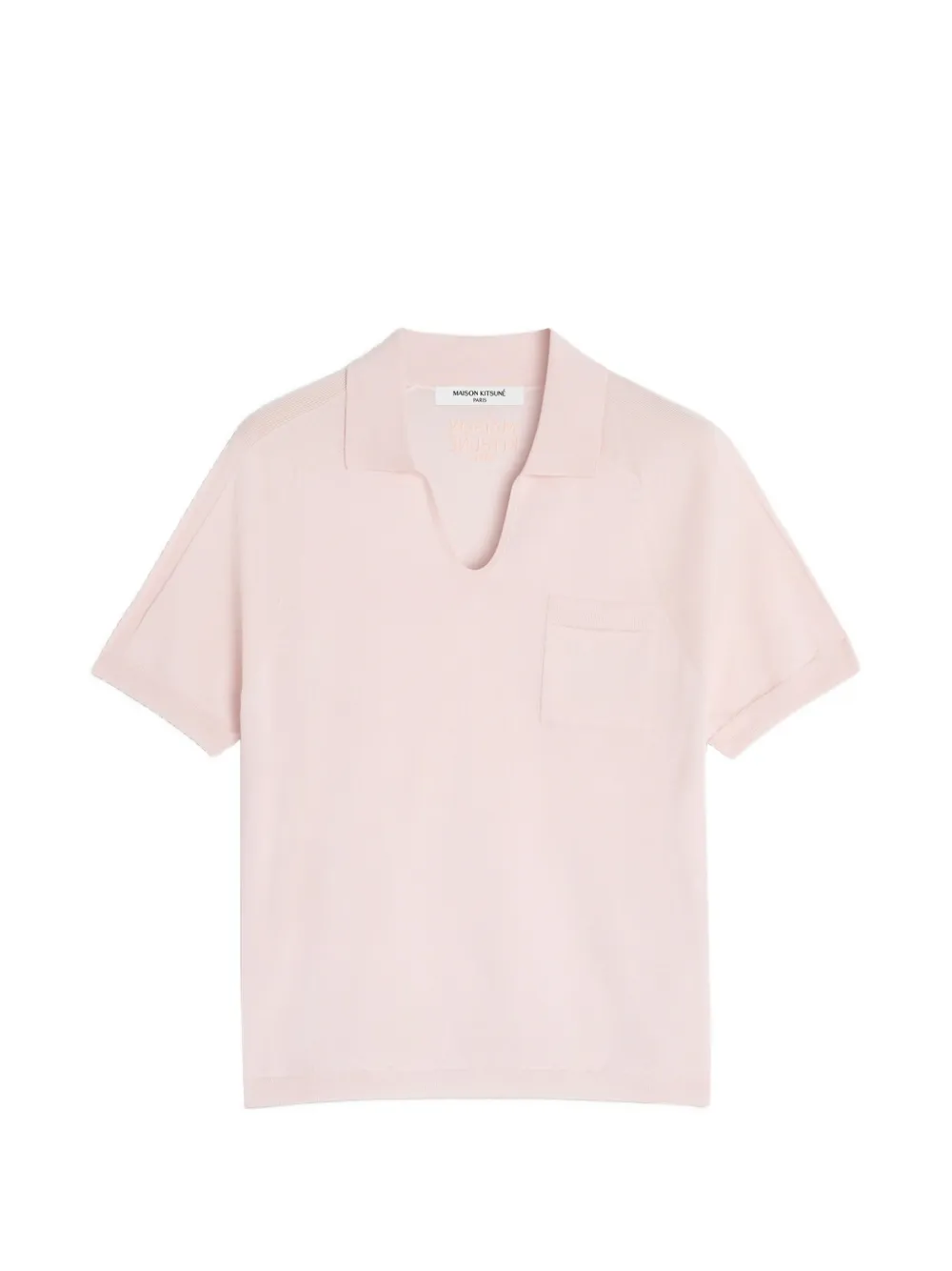 Maison Kitsuné fine-knit V-neck T-shirt - Rosa