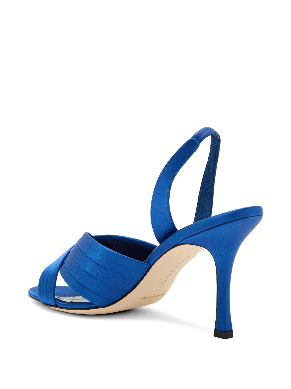 Manolo Blahnik Vierasan pleated crossover-strap sandals Blauw