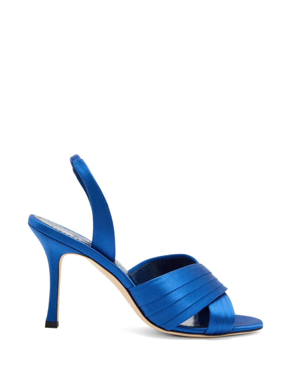 Manolo Blahnik Vierasan pleated crossover-strap sandals Blauw