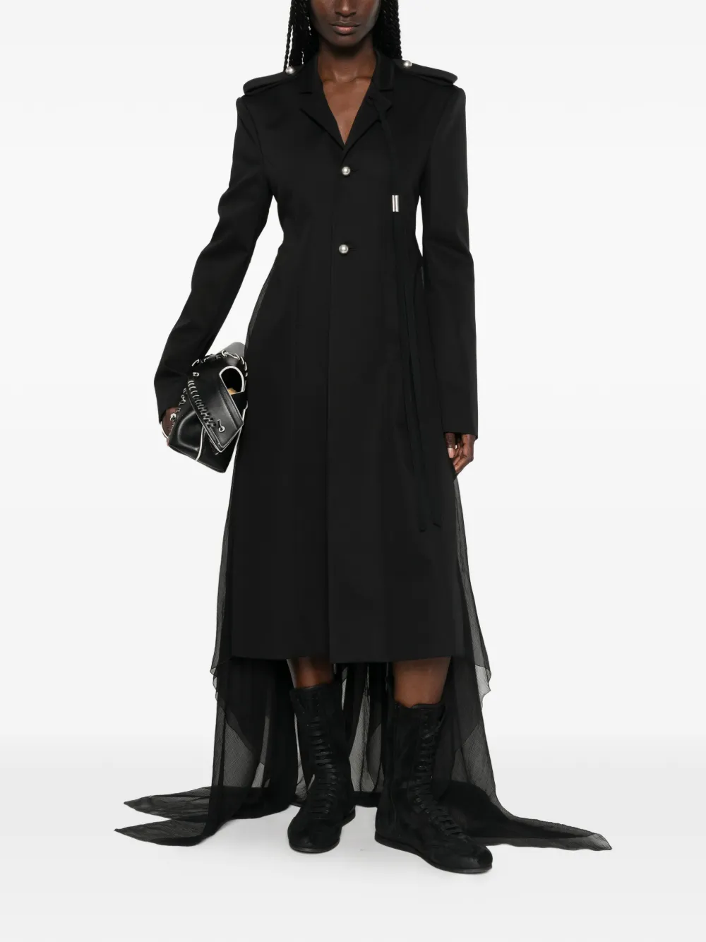  Ann Demeulemeester Chaqueta Con Paneles Translúcidos - Negro 