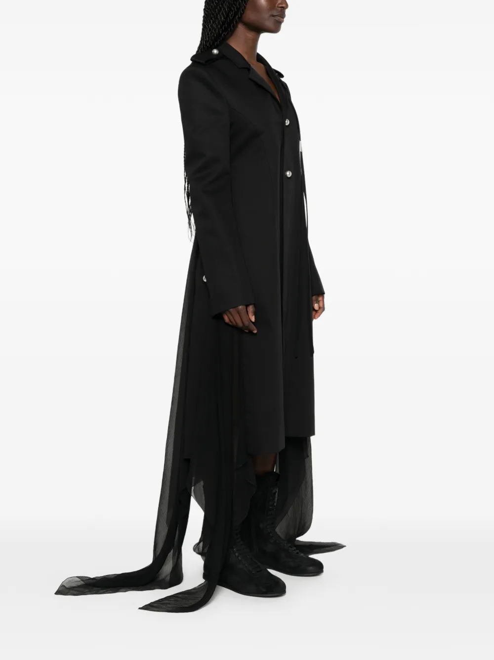  Ann Demeulemeester Chaqueta Con Paneles Translúcidos - Negro 