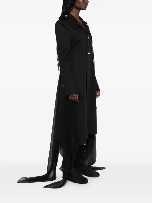 Ann Demeulemeester シアーパネル コート | ブラック | FARFETCH JP
