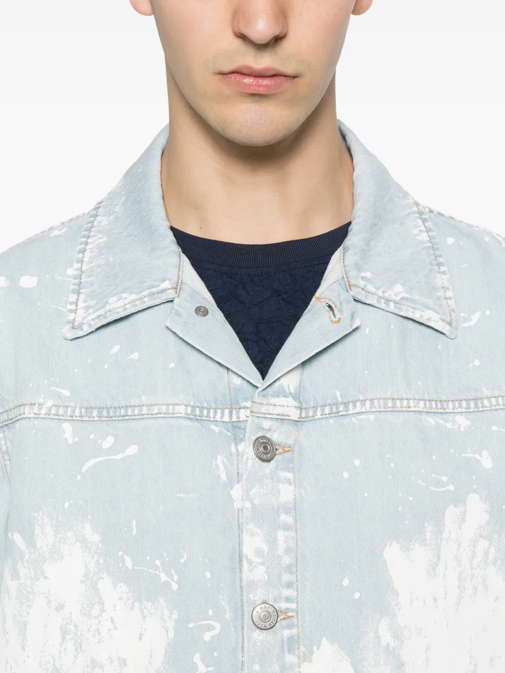 MM6 Maison Margiela Denim jack met verfprint Blauw