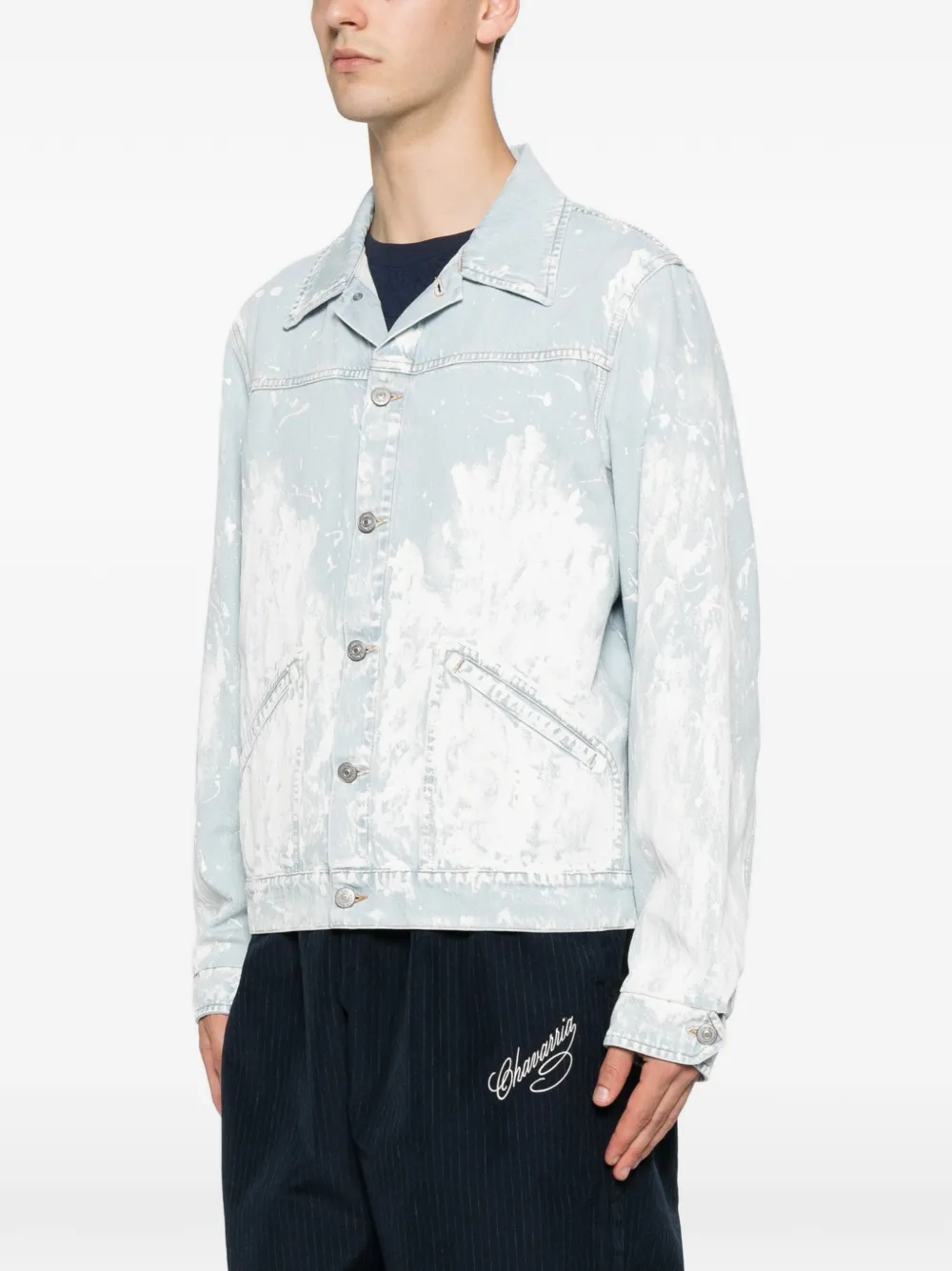 MM6 Maison Margiela Denim jack met verfprint Blauw
