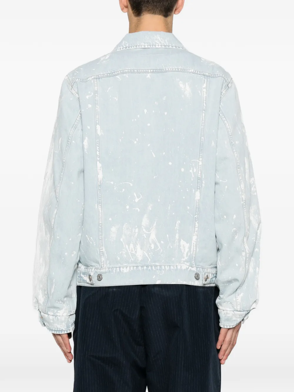 MM6 Maison Margiela Denim jack met verfprint Blauw