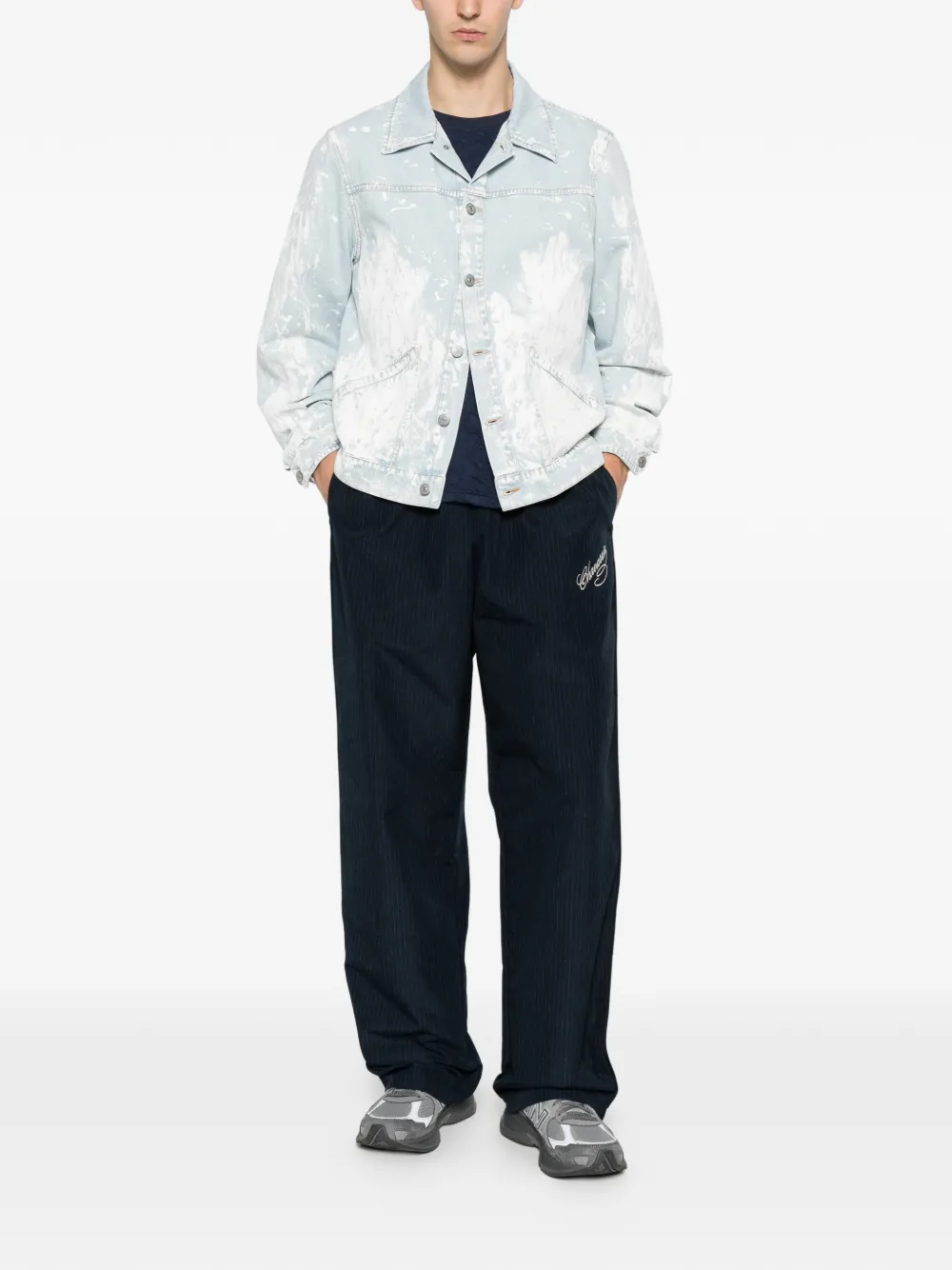 MM6 Maison Margiela Denim jack met verfprint Blauw