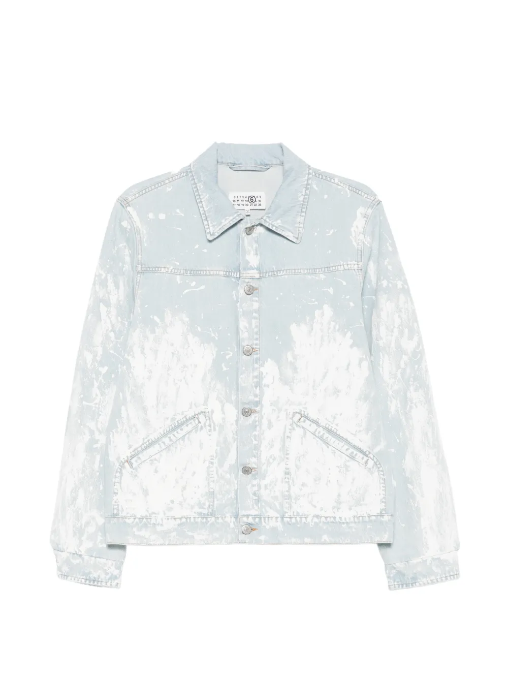 MM6 Maison Margiela paint-splatter denim jacket - Blu