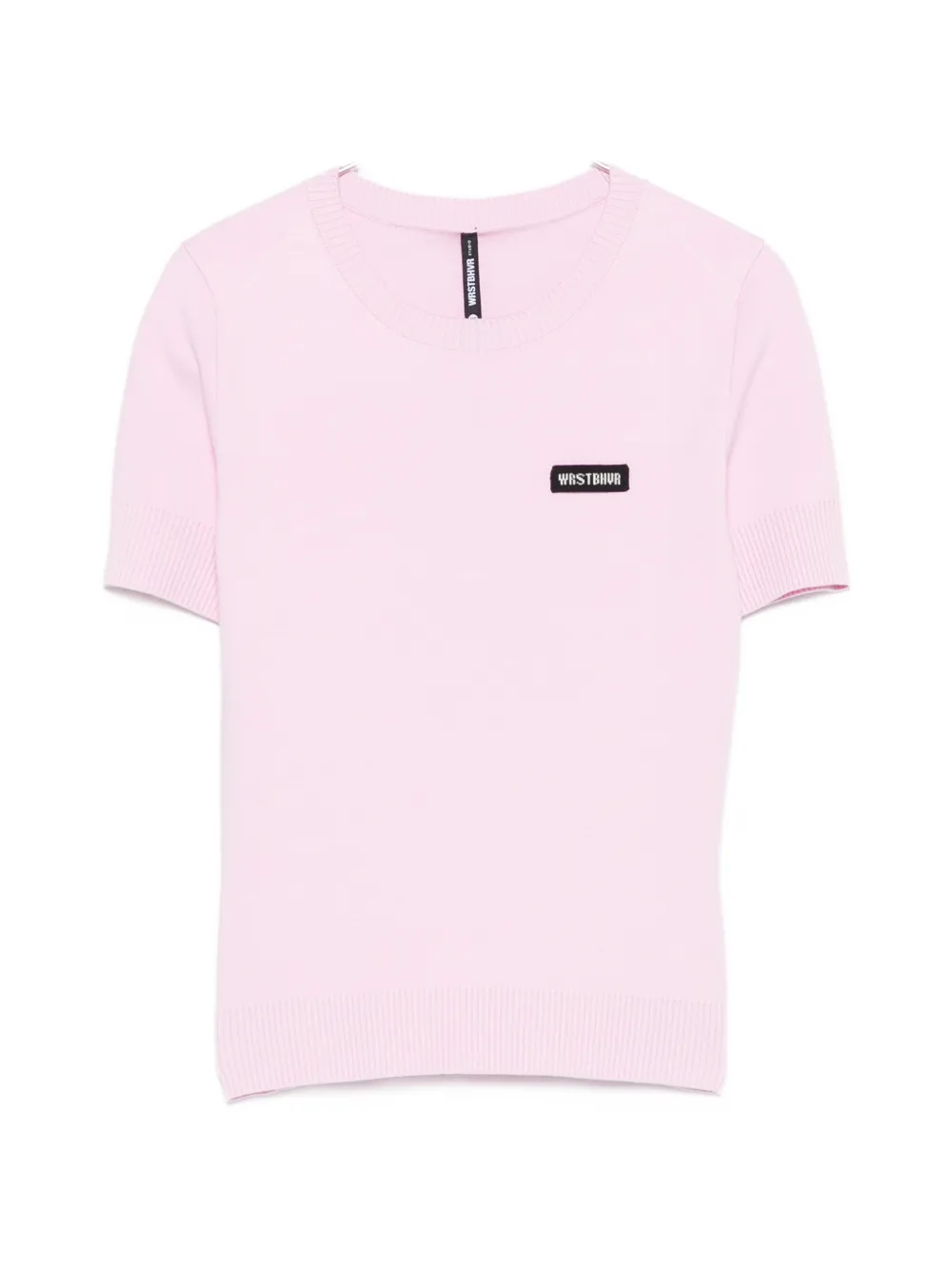 WRSTBHVR logo-patch short-sleeve sweater - Rosa