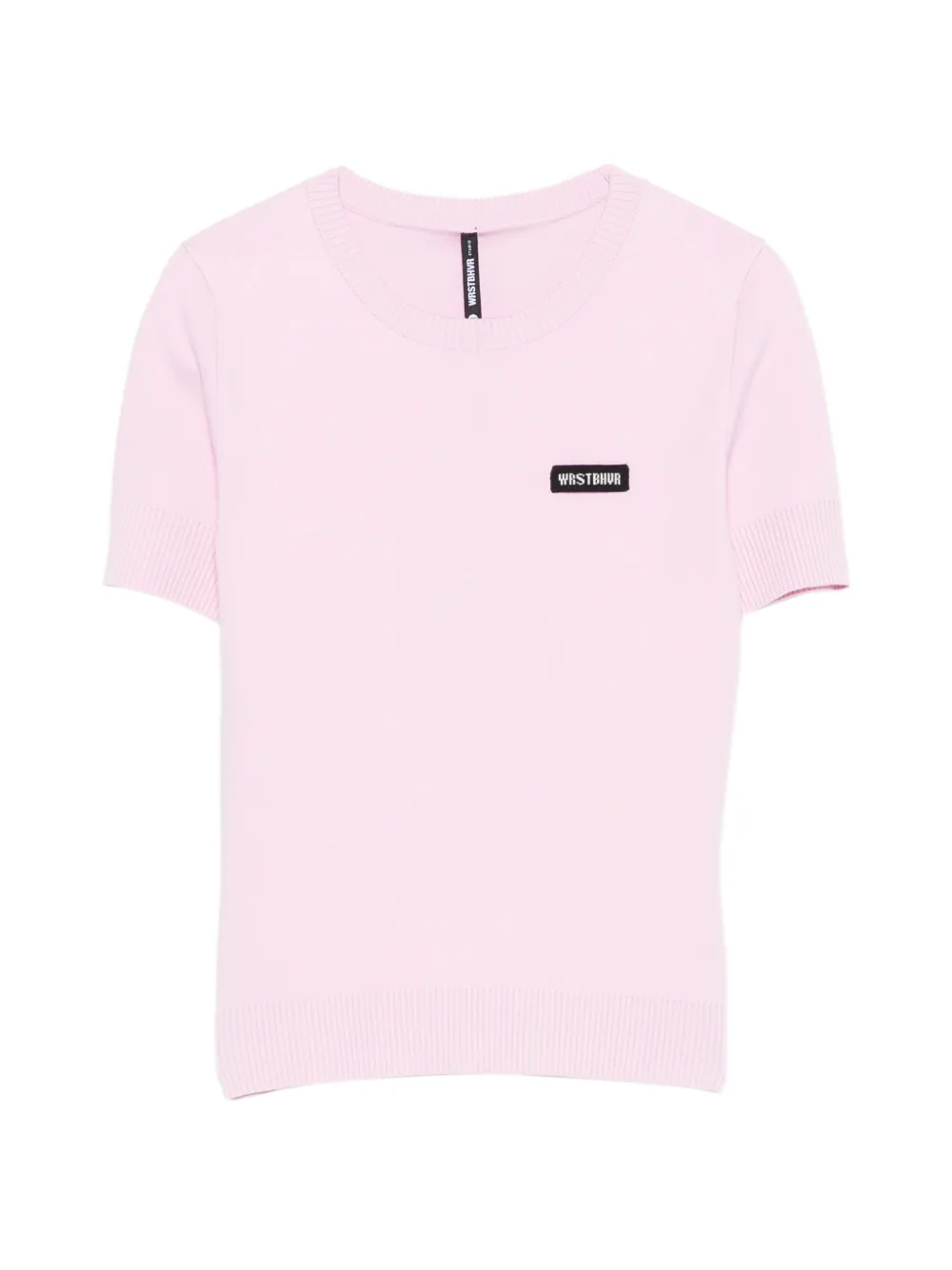 WRSTBHVR logo-patch short-sleeve sweater - Rosa