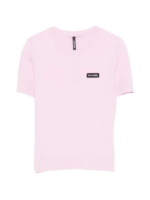 WRSTBHVR logo-patch short-sleeve sweater