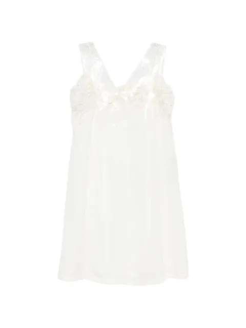 Maison Margiela vestido con capa de tul y ribete de encaje