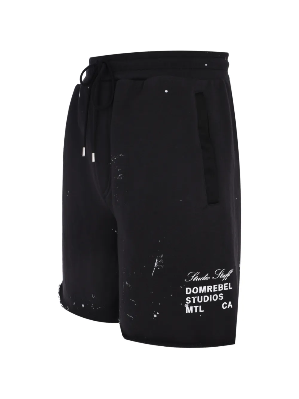 DOMREBEL Trainingsshorts met verfspettersprint Zwart