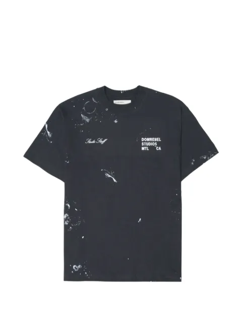 DOMREBEL paint-splatter logo-print T-shirt
