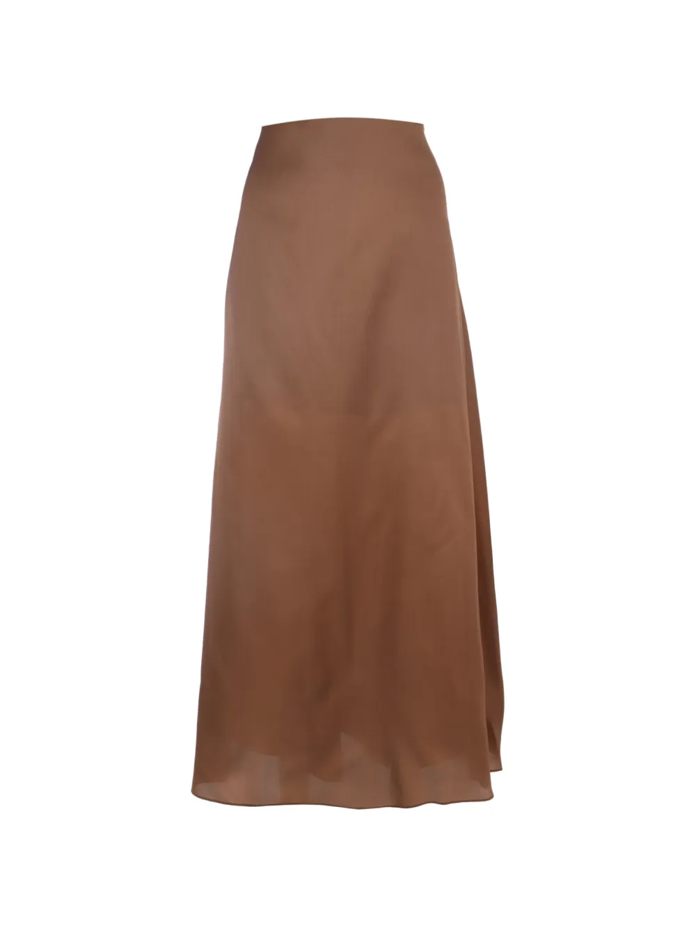 Alberta Ferretti high-waisted satin-finish skirt - Marrone