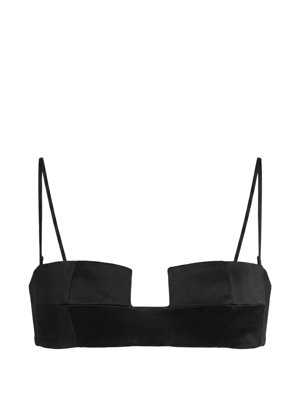 Bevza square-cut spaghetti-strap top - Schwarz