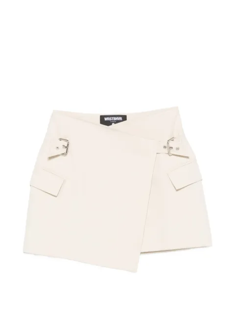 WRSTBHVR buckle-detail wrap mini skirt