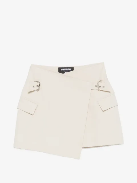 WRSTBHVR buckle-detail wrap mini skirt