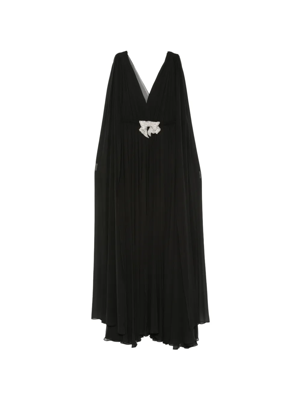 SILK LOVE & LACE Ilena crystal-embellished maxi dress - Nero