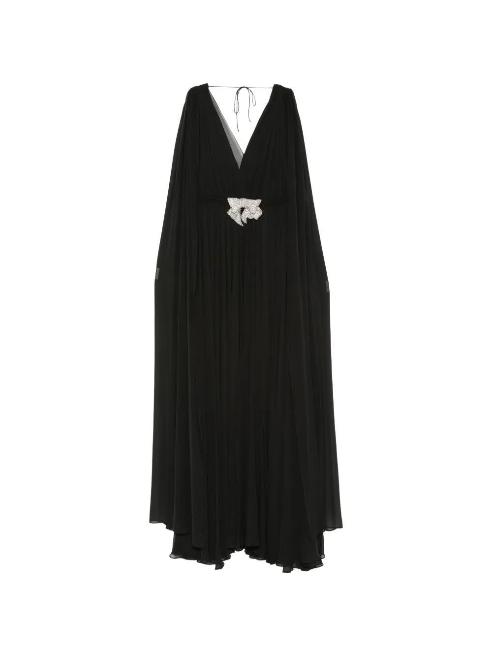 SILK LOVE & LACE Ilena crystal-embellished maxi dress - Nero