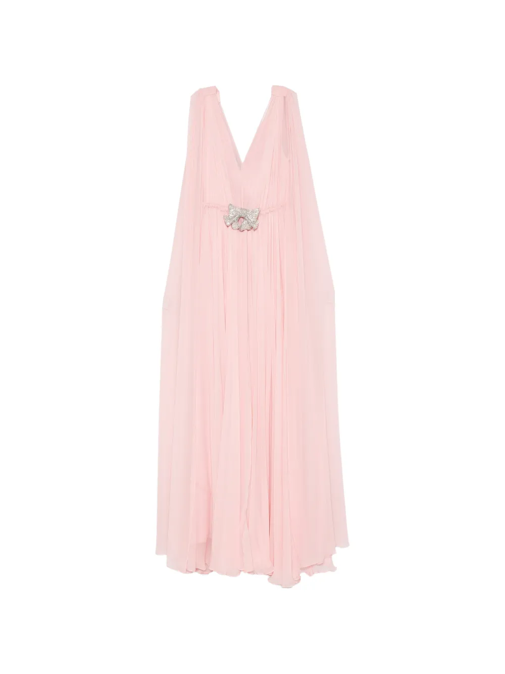 SILK LOVE & LACE Ilena crystal-embellished cape-sleeve maxi dress