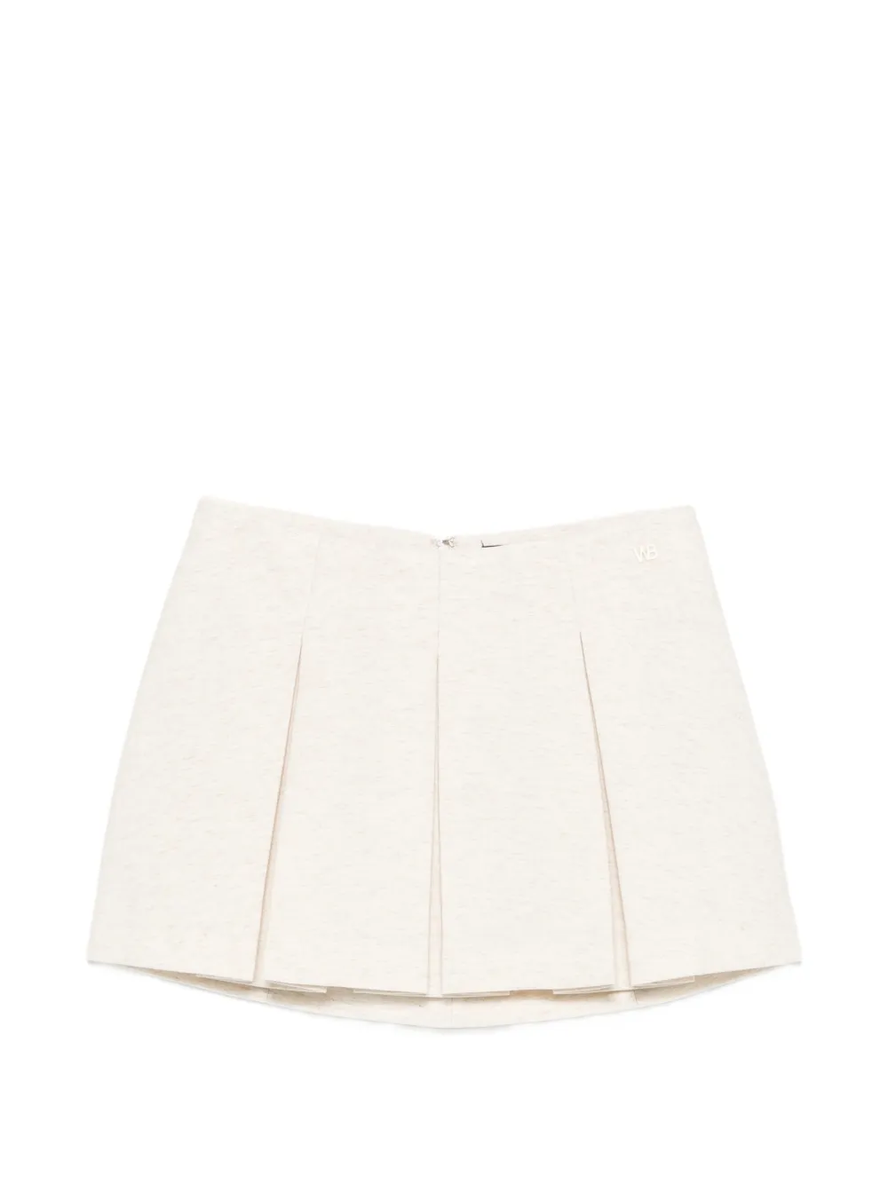 WRSTBHVR pleated logo-plaque mini skirt - Toni neutri