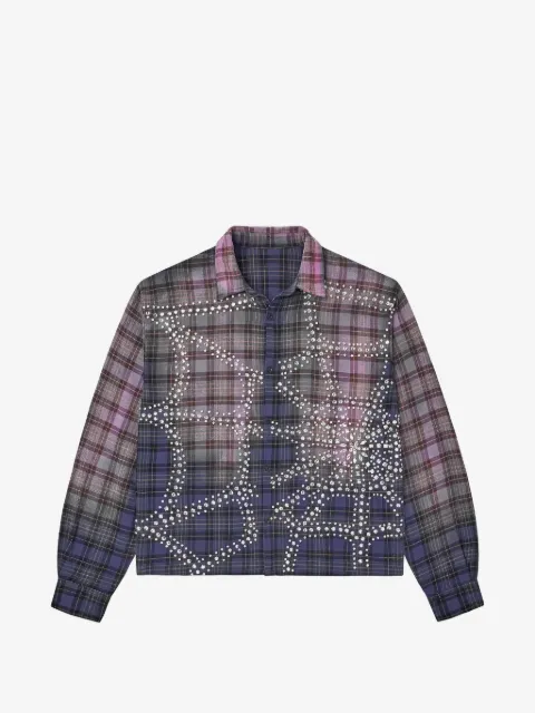 Vale Inferno crystal-embellished flannel shirt