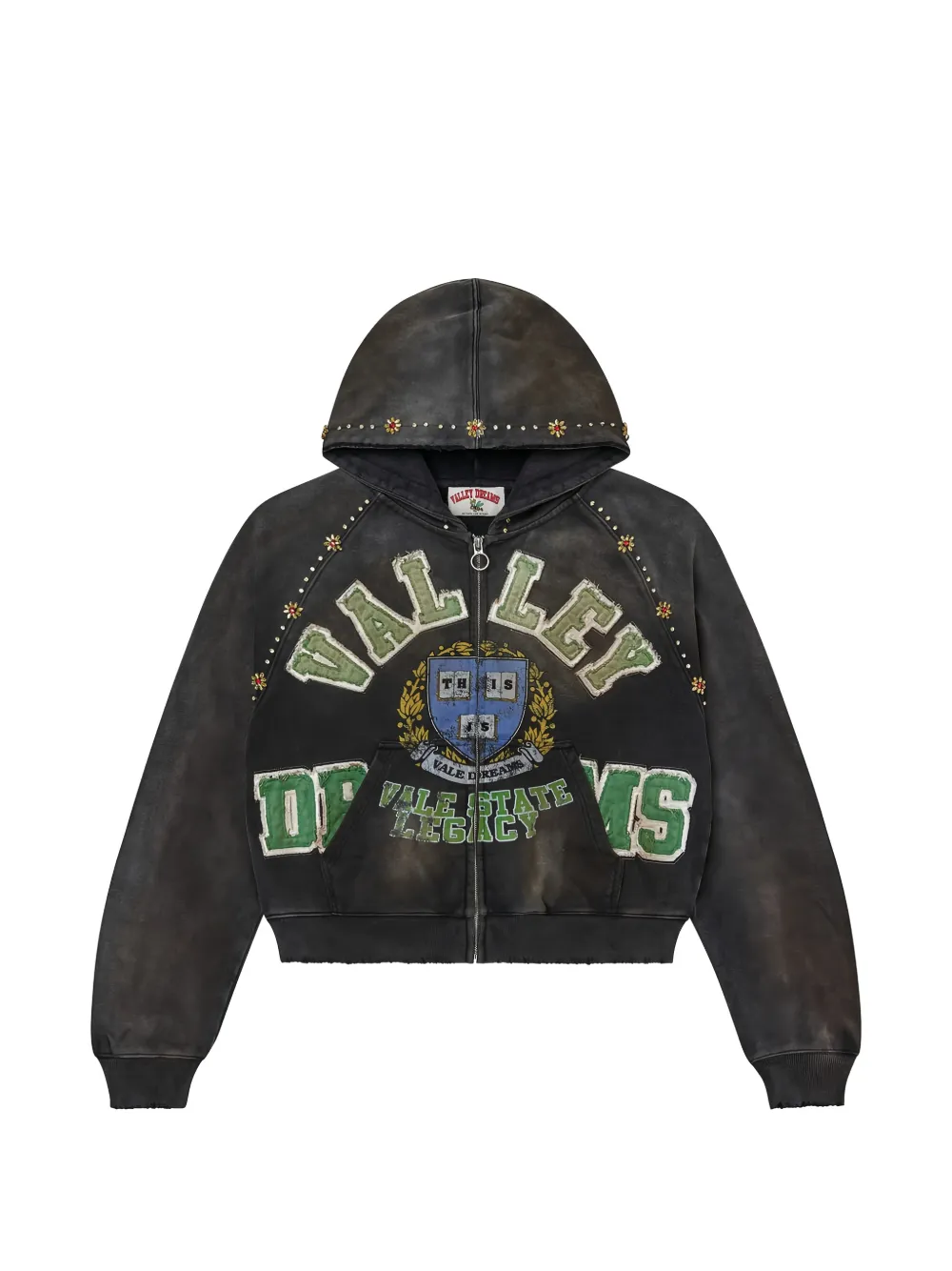 Vale Forever Gem Zip-up Hoodie In Black