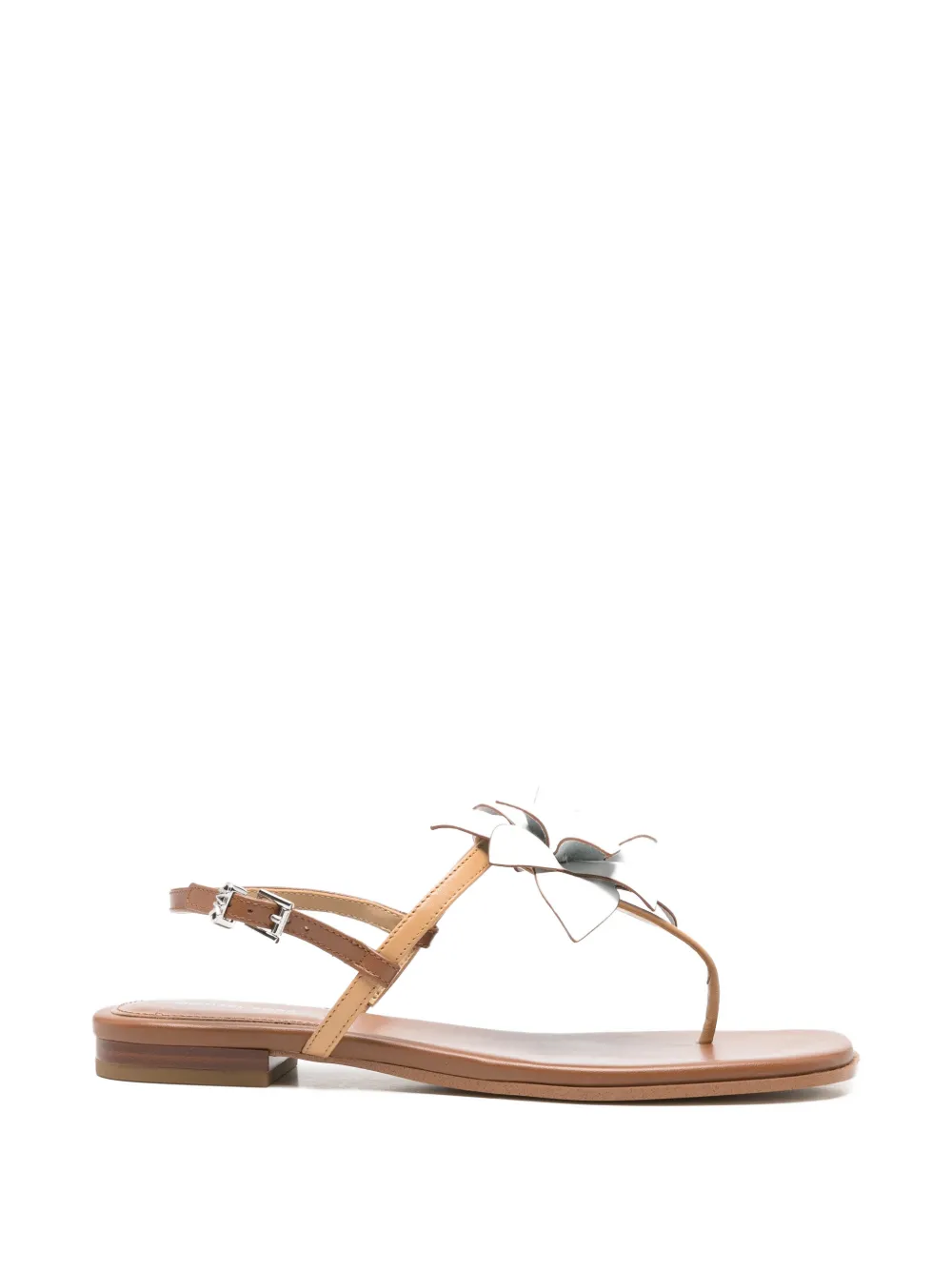 Michael Michael Kors floral-appliqué leather sandals - Nude