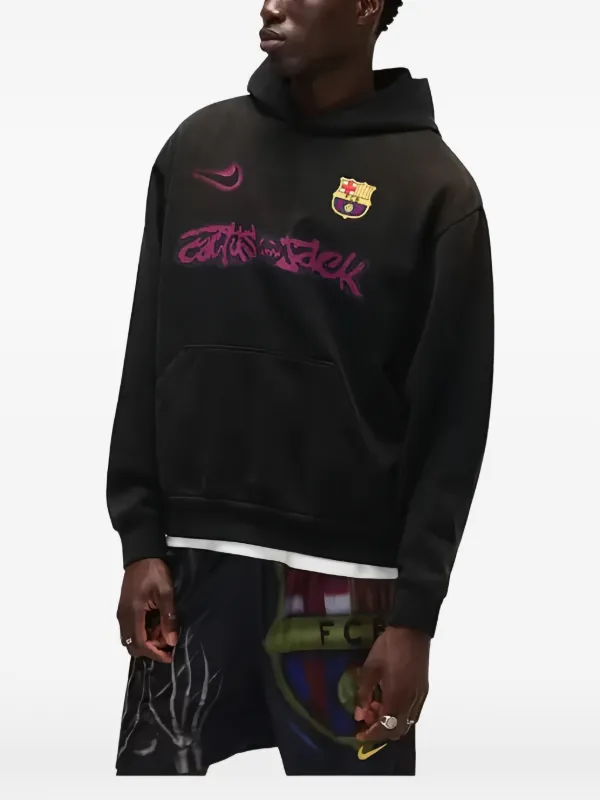 Nike x Travis Scott x FC Barcelona Cactus logo-print Hoodie