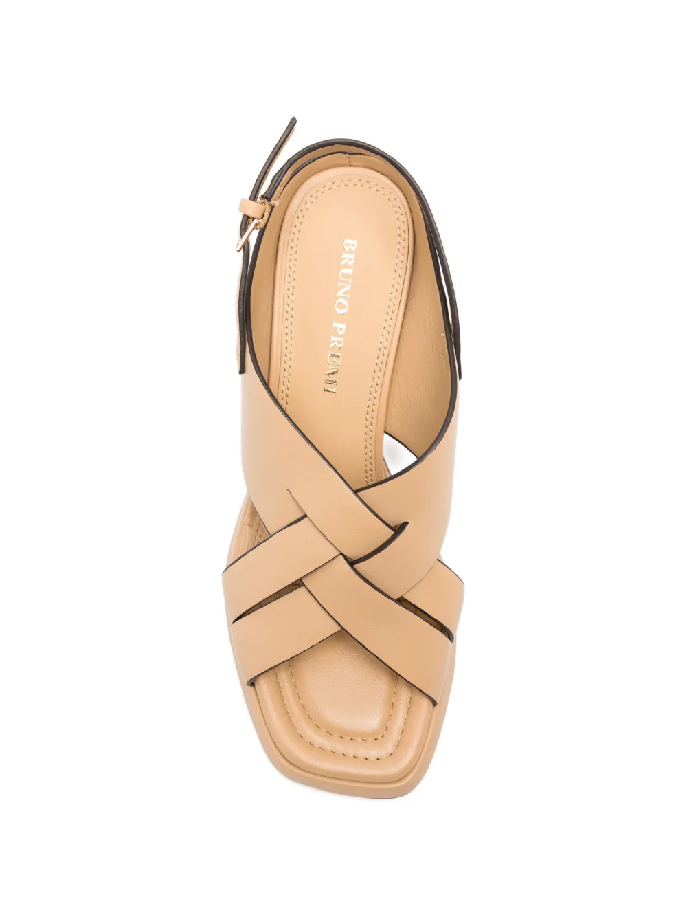 Bruno Premi crossover-strap slingback sandals Beige