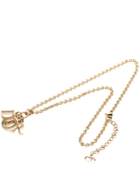 Christian Dior Pre-Owned 1990-2010 Gold Plated Dior Logo Pendant Necklace costume necklace