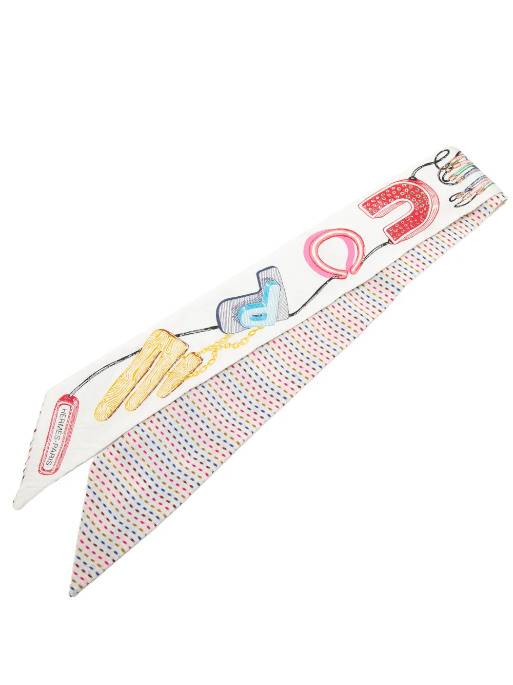 Hermès Pre-Owned 2015-2026 Chevaloscope Pointille Silk Twilly Scarf scarves - Multicolore