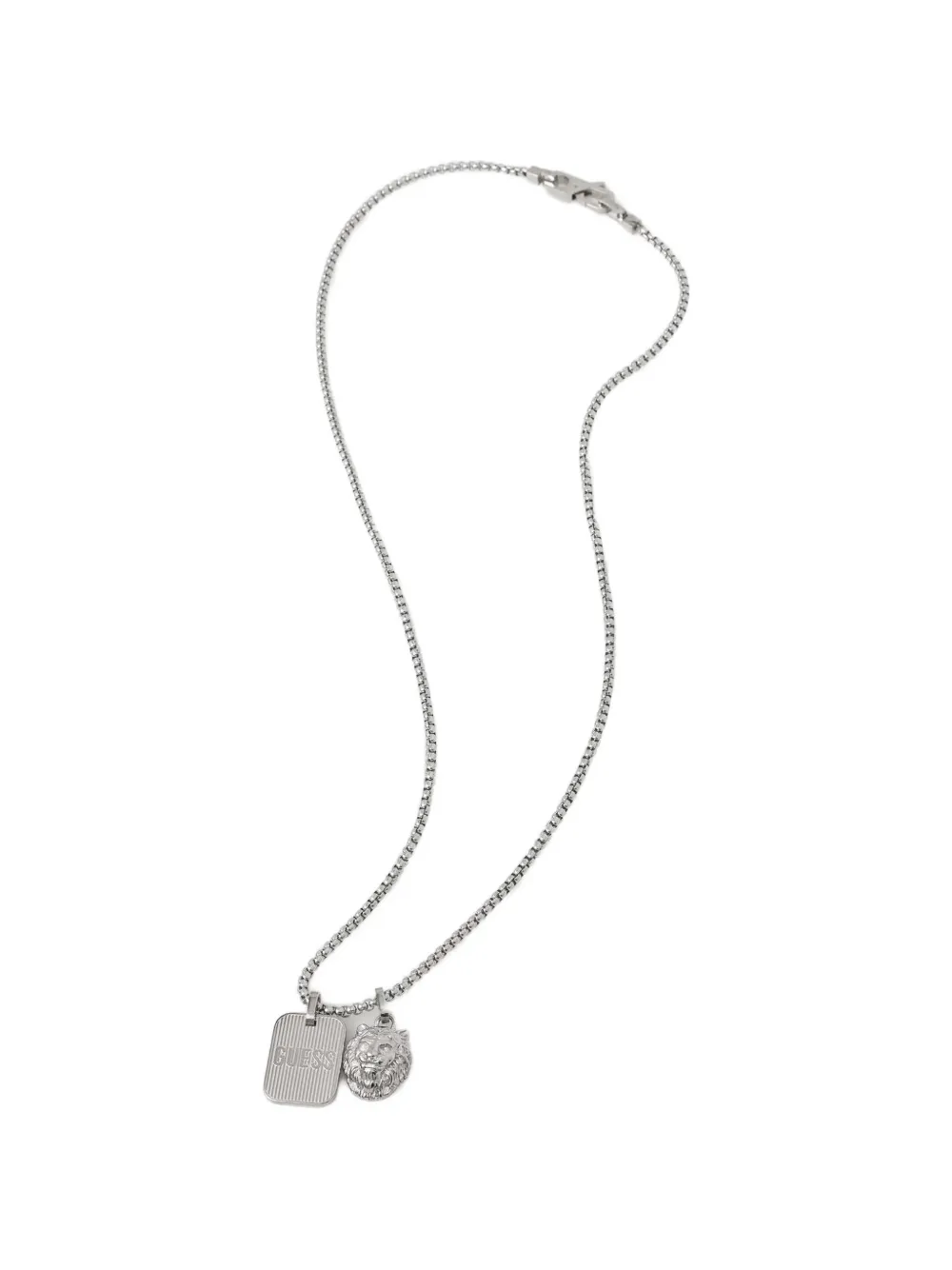GUESS USA lion-pendent necklace - Argento