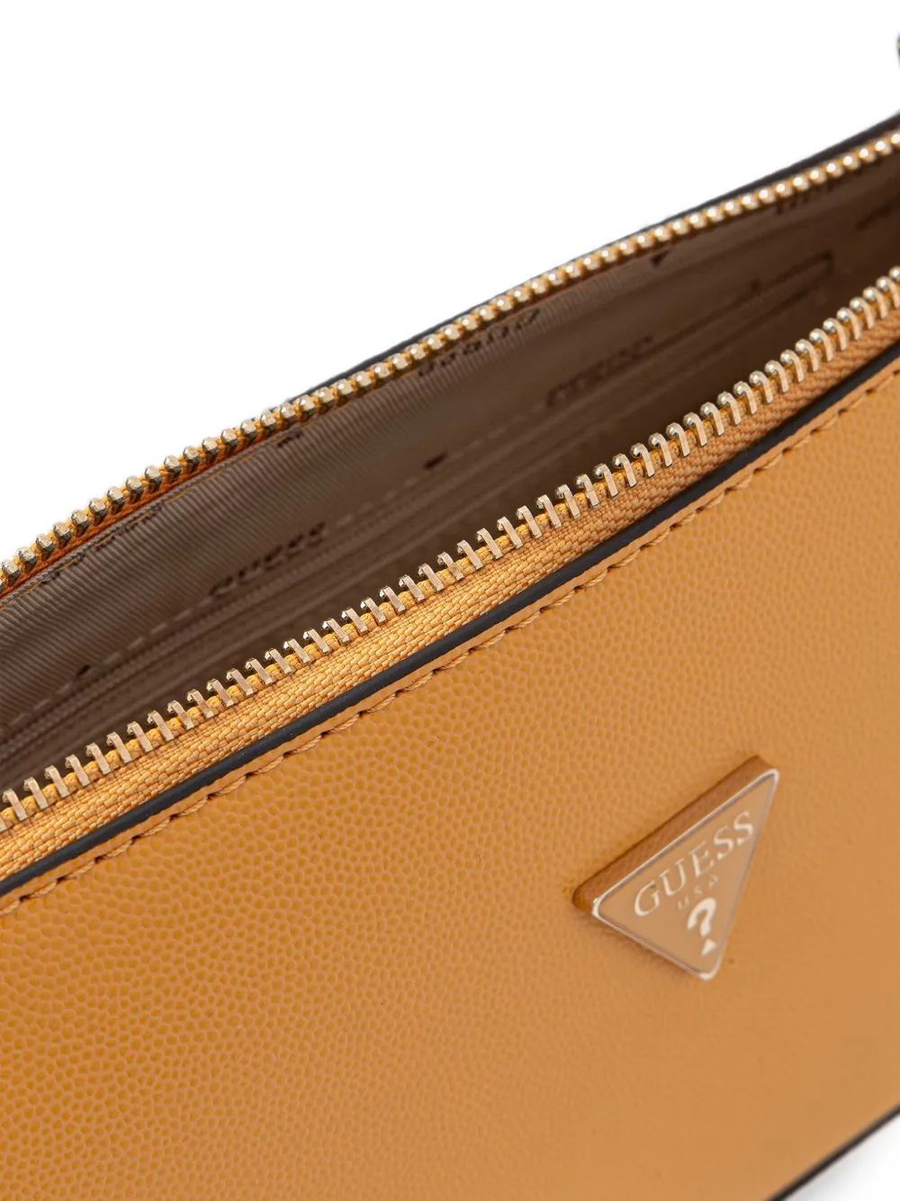 GUESS USA Schoudertas met hartbedel en logoplakkaat Geel
