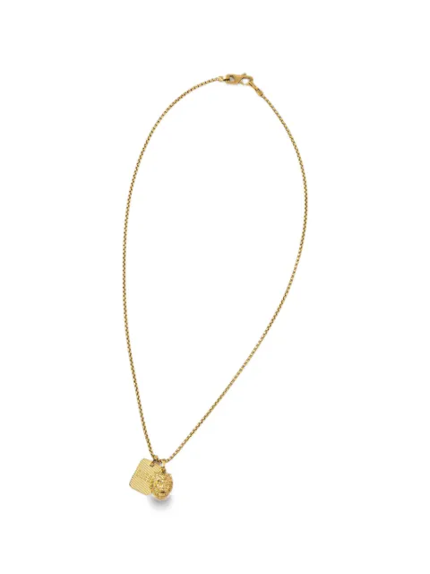 GUESS USA lion-head plaque necklace