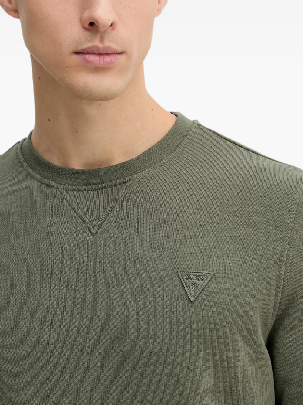 GUESS USA Sweater met logopatch Groen