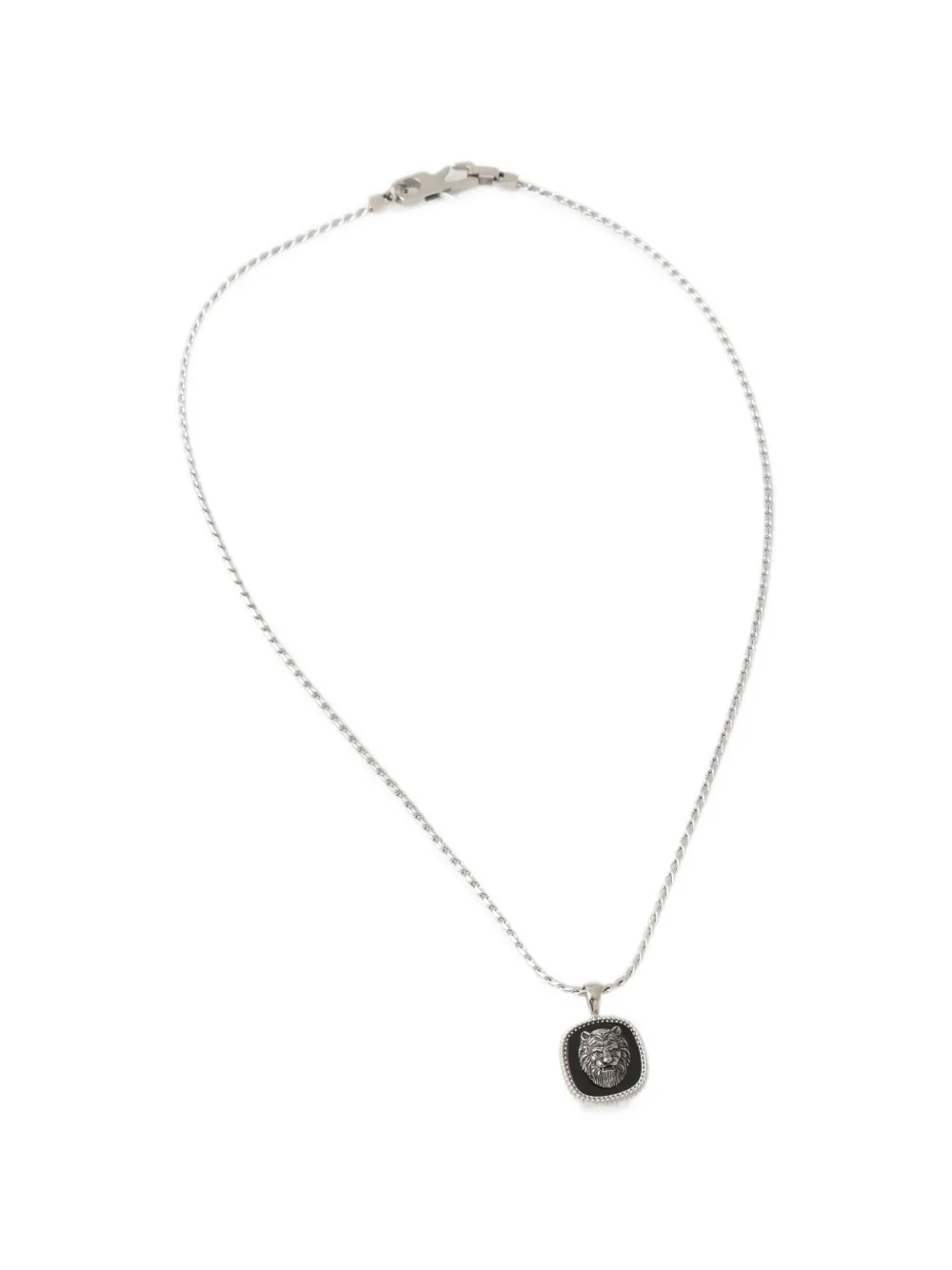 GUESS USA lion-pendant necklace - Silber