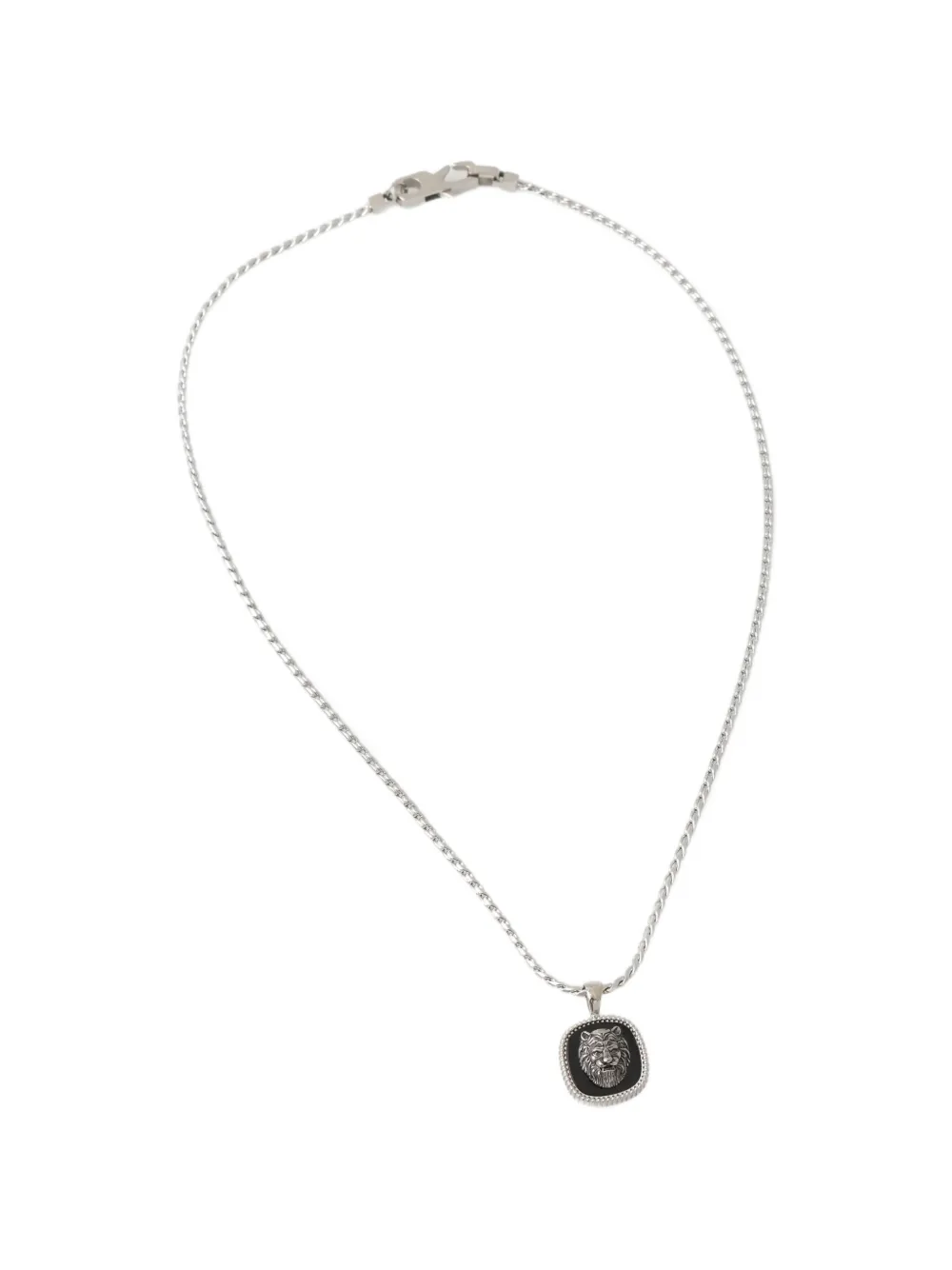 GUESS USA lion-pendant necklace - Argento