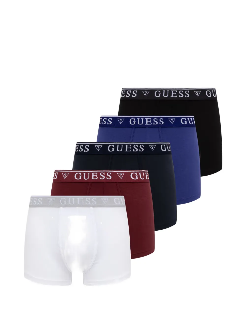 GUESS USA logo-waistband boxer briefs (set of 5) - Bianco