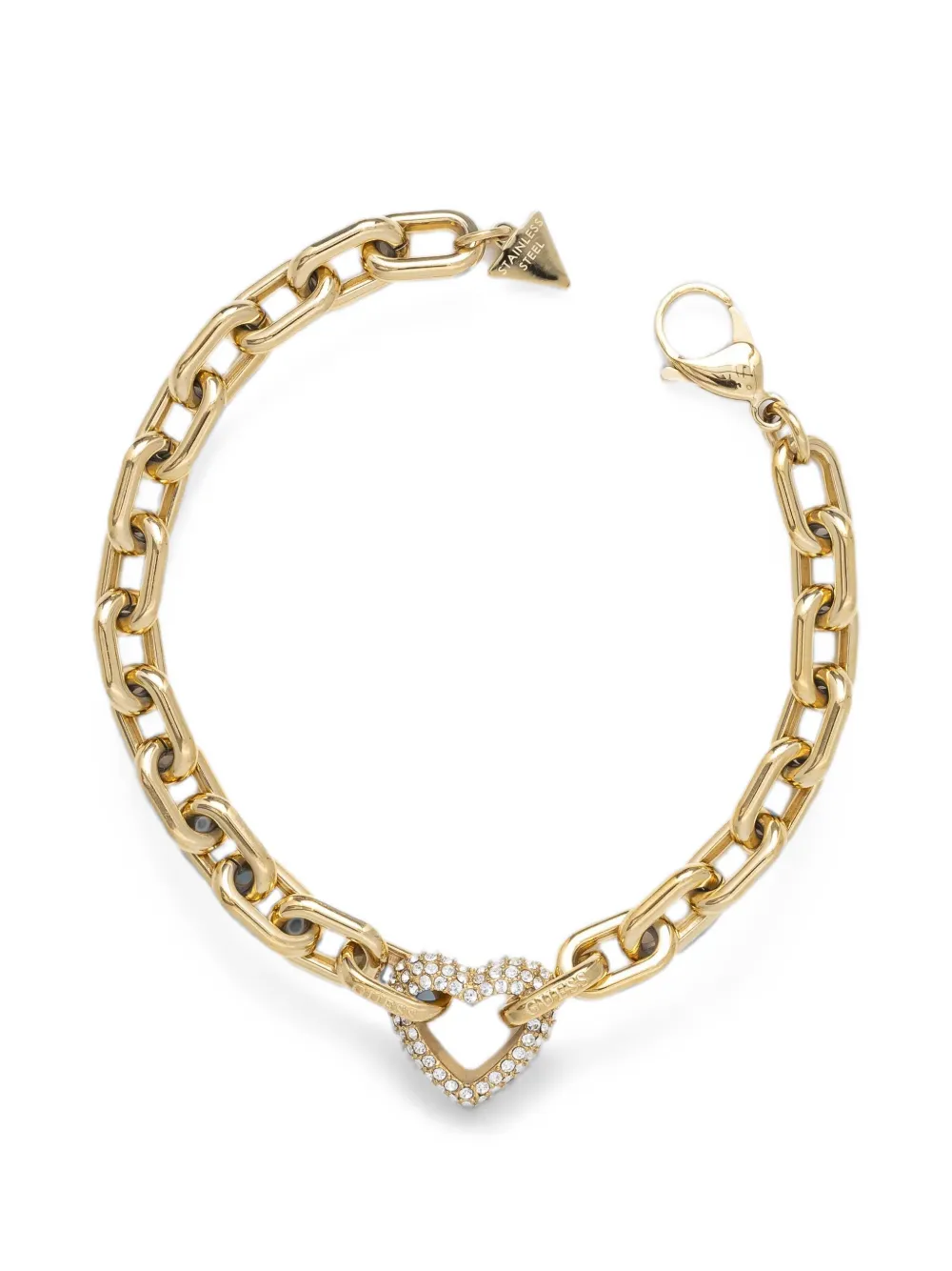 GUESS USA Beloved heart-charm cable-link bracelet - Gold