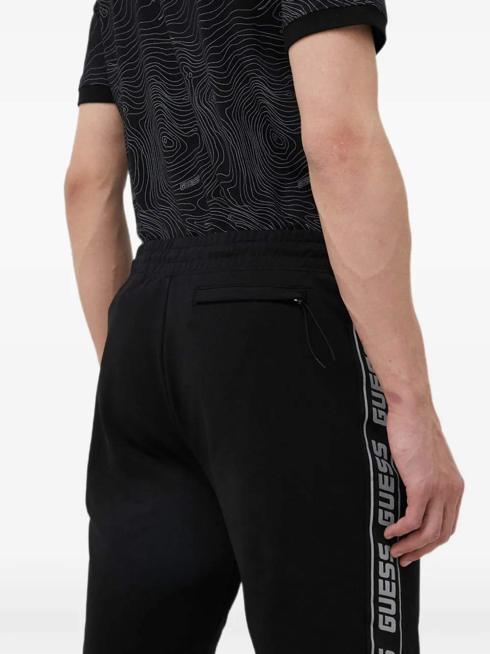 GUESS USA Shorts met logoband Zwart
